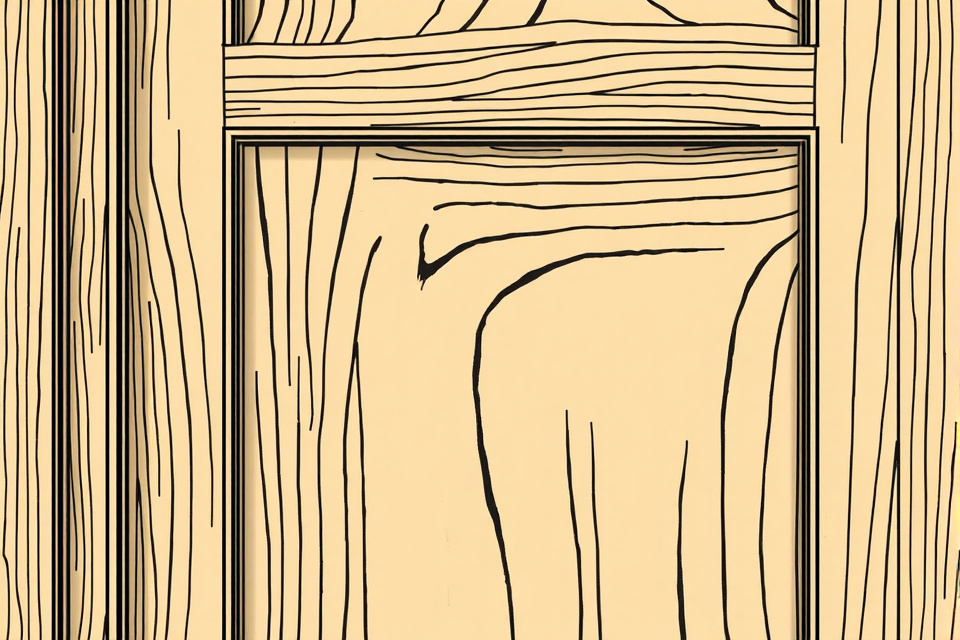 Detail of wood grain pattern on a stain-grade interior door surface