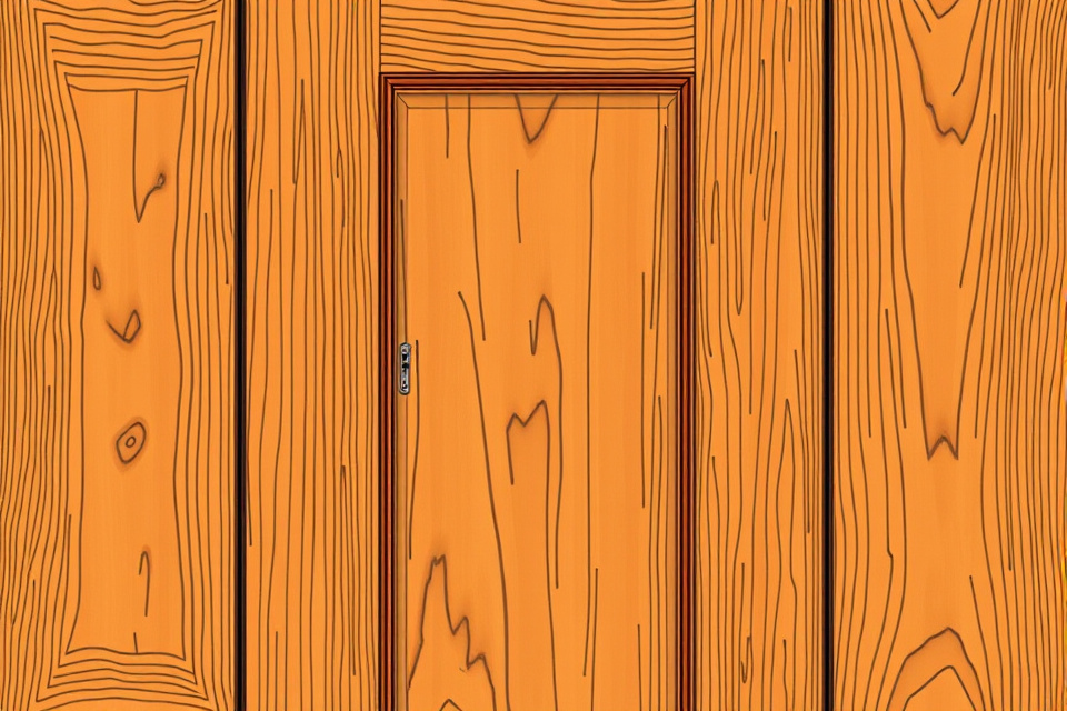 Stain-grade panel door displaying warm wood tones and raised panel construction